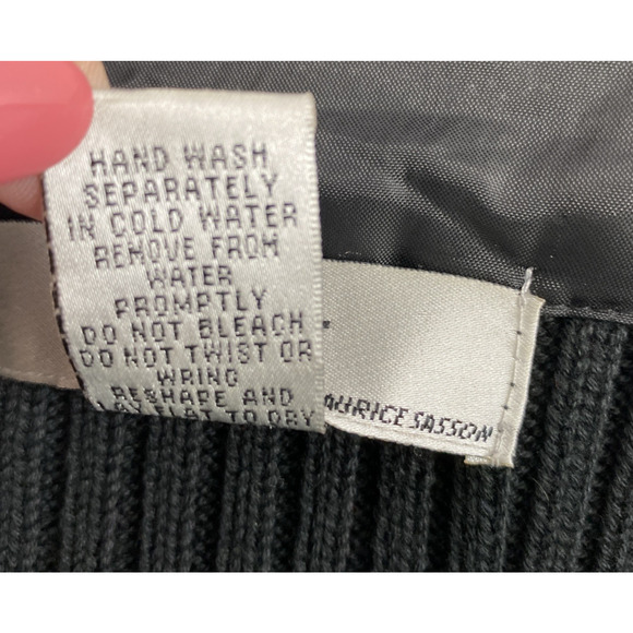 Kikit Faux Fur Front Vest Ribbed Sweater Back Womens Large Y2K Black Full Zip - Picture 5 of 11